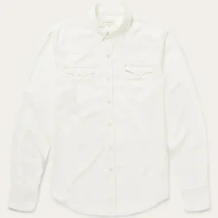 Stetson Cream Tencel Twill Shirt White Sale