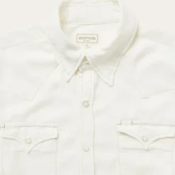 Stetson Cream Tencel Twill Shirt White Sale