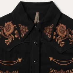 Stetson Crepe Western Blouse Black New