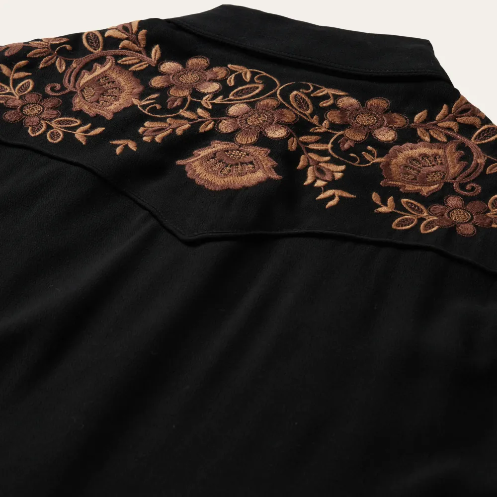 Stetson Crepe Western Blouse Black New
