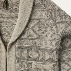 Stetson Cropped Shawl Collar Cardigan Brown New