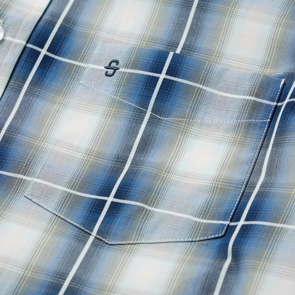 Stetson Crystal Plaid Button Down Shirt Blue Sale