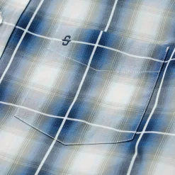 Stetson Crystal Plaid Button Down Shirt Blue New