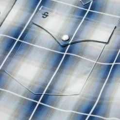 Stetson Crystal Plaid Western Shirt Blue Best