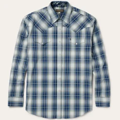 Stetson Crystal Plaid Western Shirt Blue Best