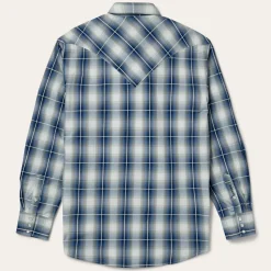 Stetson Crystal Plaid Western Shirt Blue Best