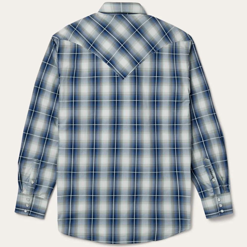 Stetson Crystal Plaid Western Shirt Blue Discount