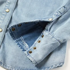 Stetson Curved Yoke Western Denim Top Blue Hot