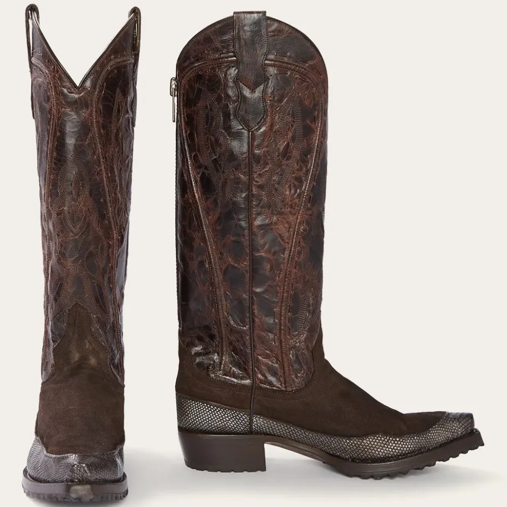 Stetson Dakota Suede Teju Cowboy Boot Brown New