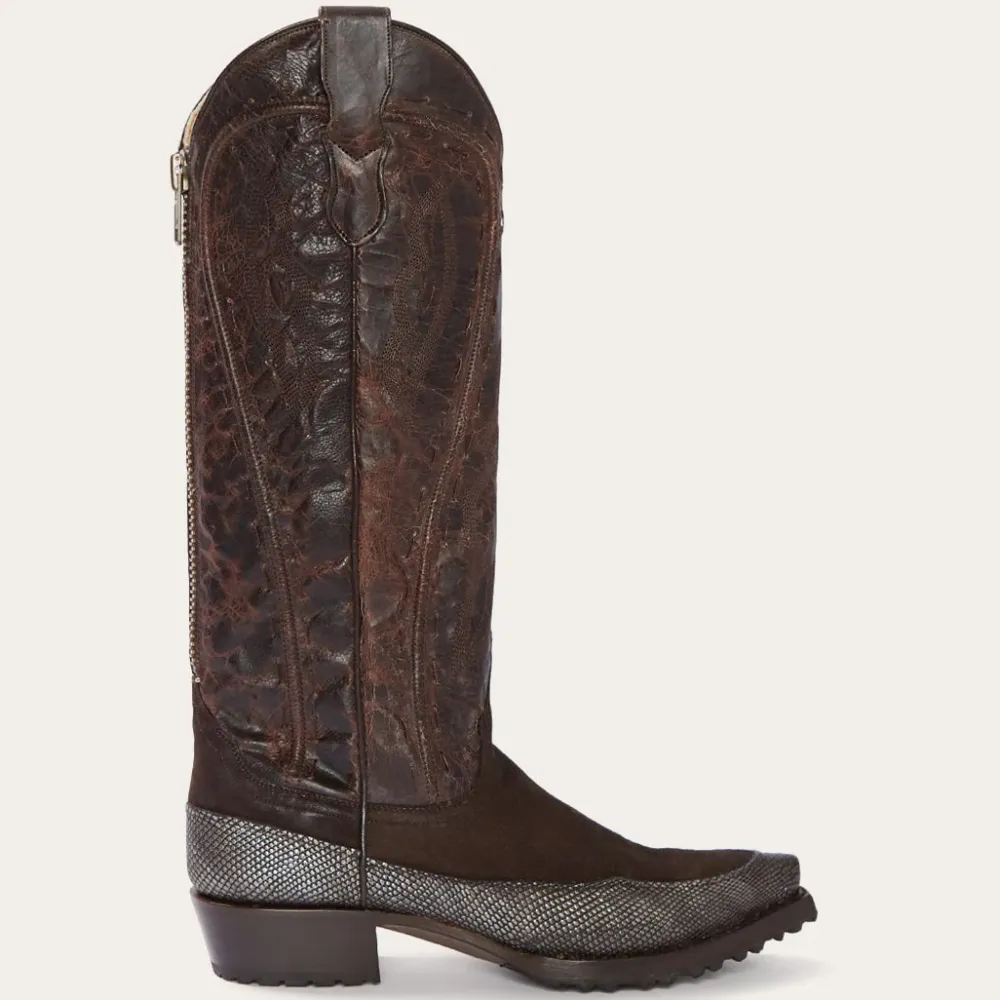 Stetson Dakota Suede Teju Cowboy Boot Brown New