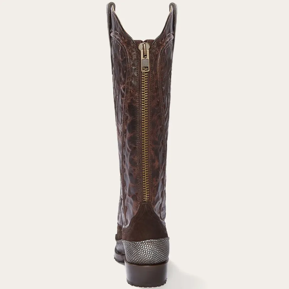 Stetson Dakota Suede Teju Cowboy Boot Brown New