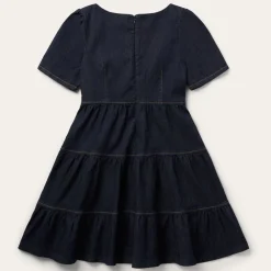 Stetson Dark Denim Dress With Contrast Top Stitching Blue Online