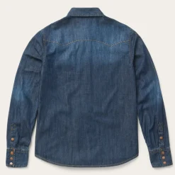 Stetson Dark Denim Snap Front Shirt Blue Outlet