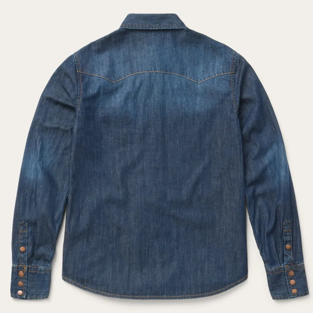 Stetson Dark Denim Snap Front Shirt Blue Outlet
