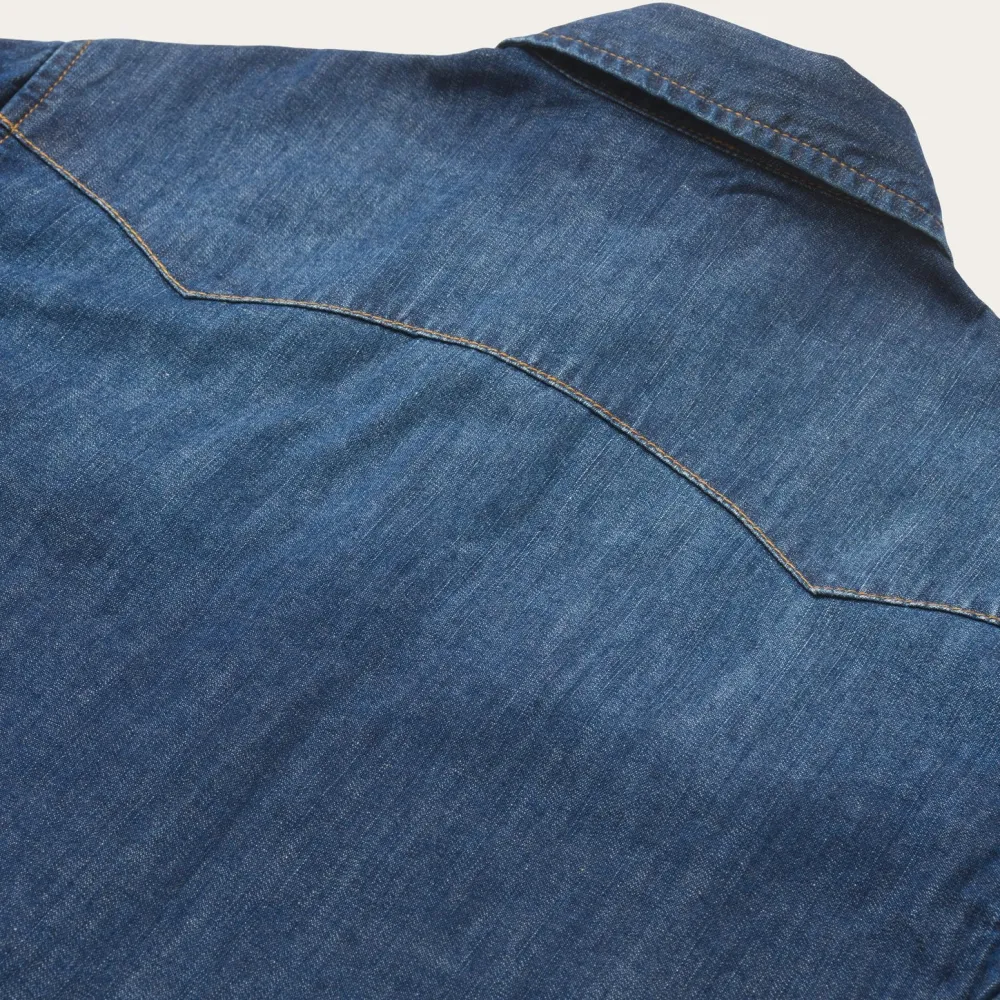 Stetson Dark Denim Snap Front Shirt Blue Outlet