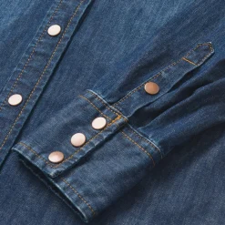Stetson Dark Denim Snap Front Shirt Blue Outlet