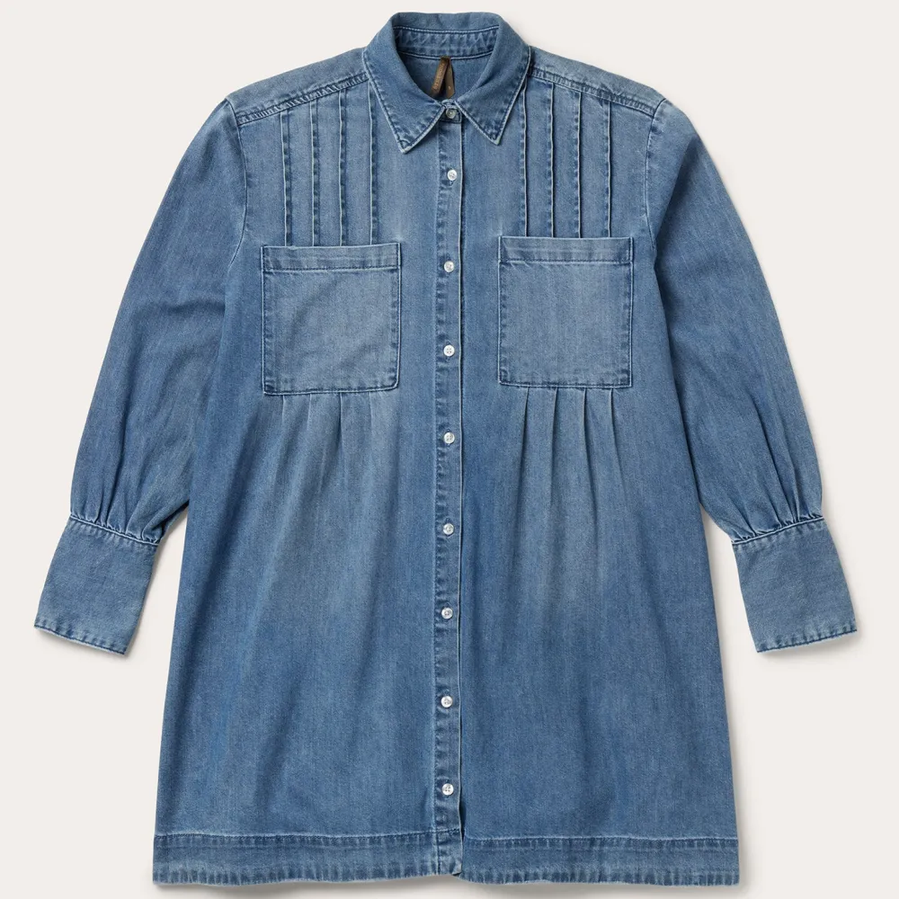 Stetson Denim Button Front Shirt Dress Blue Hot