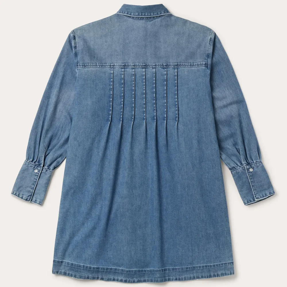 Stetson Denim Button Front Shirt Dress Blue Hot