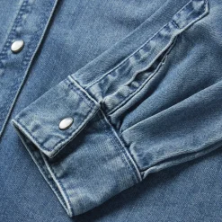 Stetson Denim Button Front Shirt Dress Blue Hot