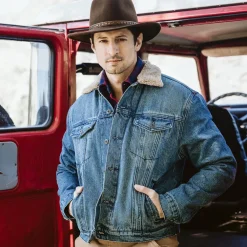 Stetson Denim Sherpa Jacket Blue Discount