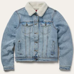 Stetson Denim Sherpa Lined Jacket Blue Best