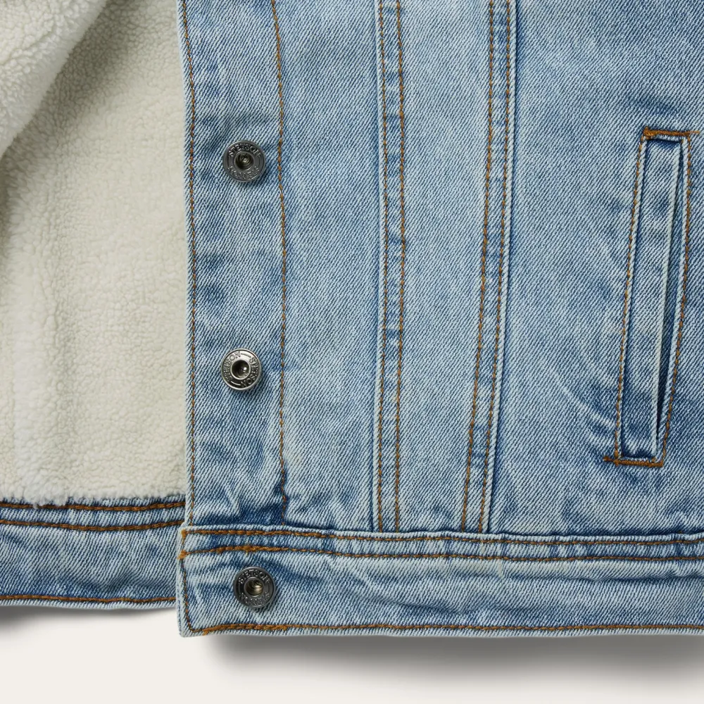 Stetson Denim Sherpa Lined Jacket Blue Best