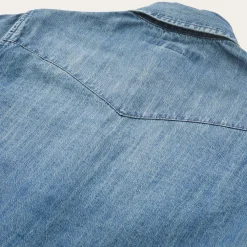 Stetson Denim Snap Front Western Shirt Blue Discount