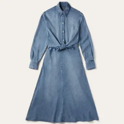 Stetson Denim Tencel Tie-Front Dress Blue Best