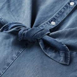 Stetson Denim Tencel Tie-Front Dress Blue Best
