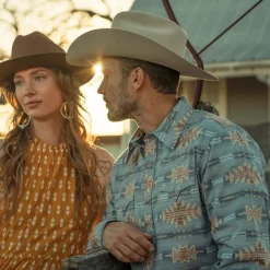 Stetson Desert Horizon Shirt Blue Hot