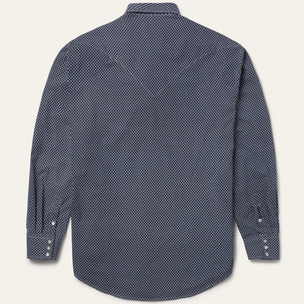 Stetson Diamond Geo Western Shirt Blue Best