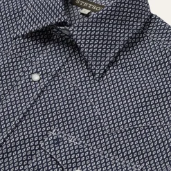 Stetson Diamond Geo Western Shirt Blue Best