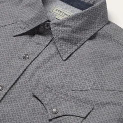 Stetson Diamond Print Western Shirt Grey Discount