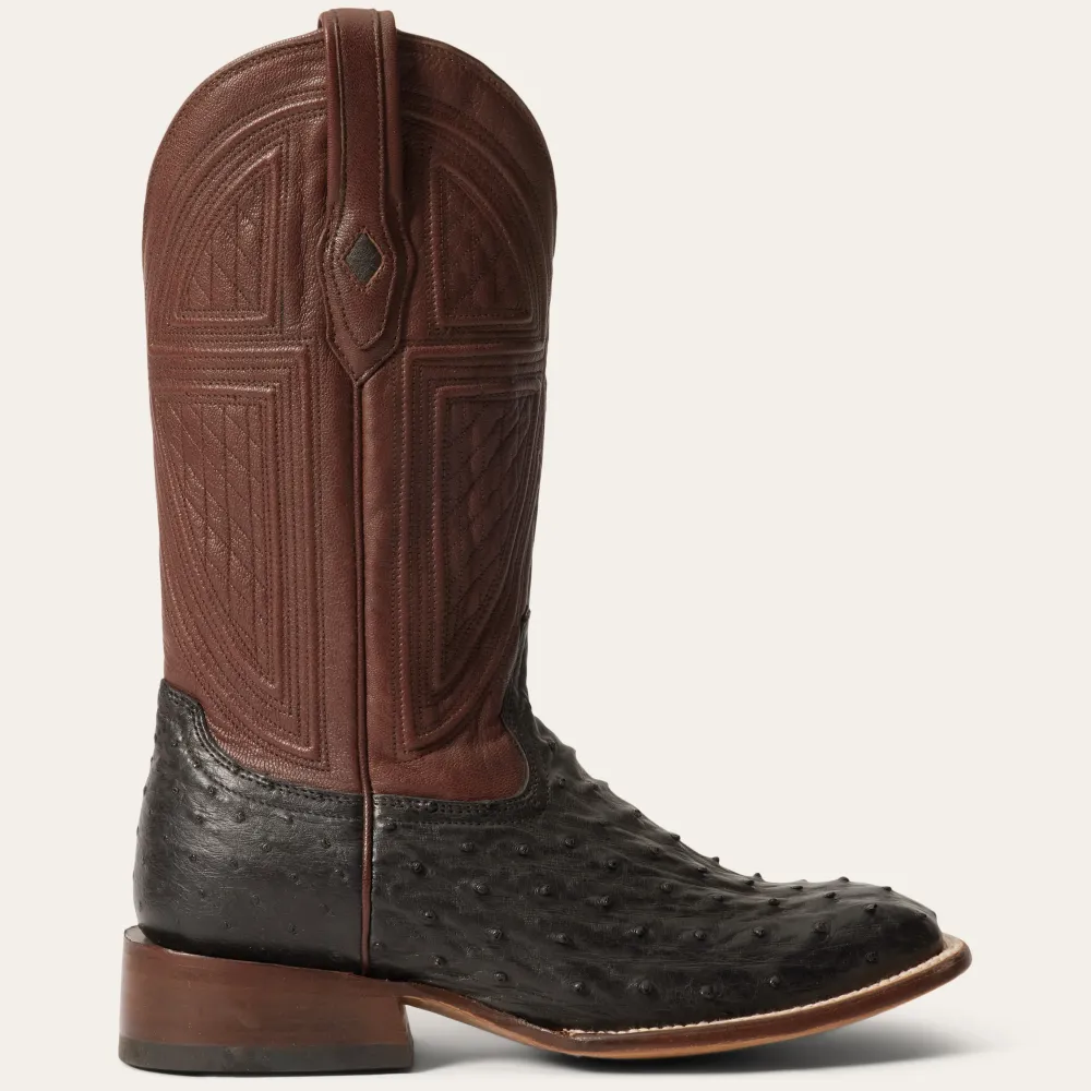 Stetson Dillon Ostrich Boots Black Best