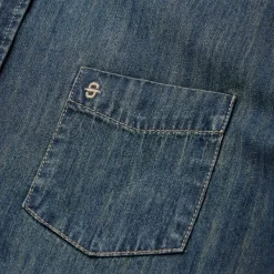 Stetson Dirty Denim Western Shirt Blue Sale