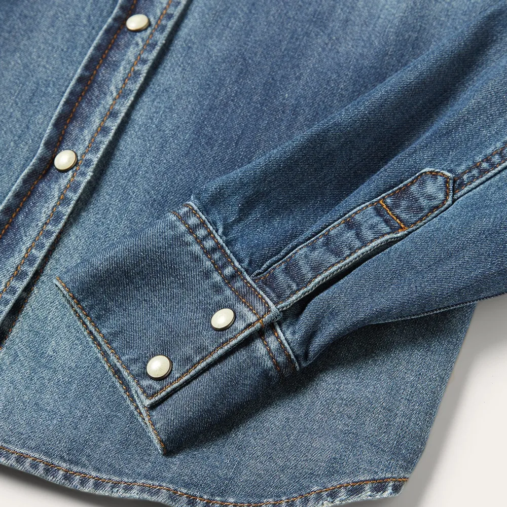 Stetson Distressed Denim Shirt Blue New
