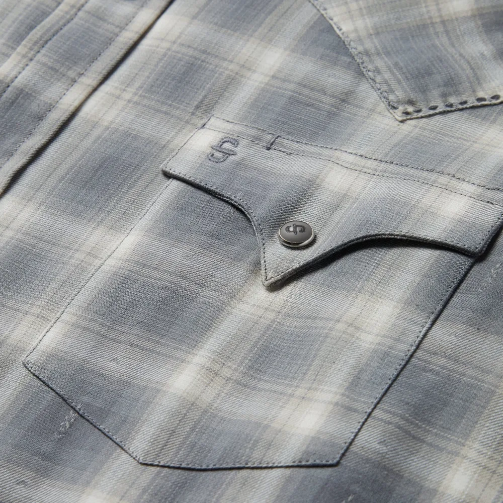 Stetson Dobby Twill Plaid Shirt Brown Online