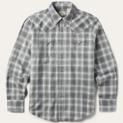 Stetson Dobby Twill Plaid Shirt Brown Discount
