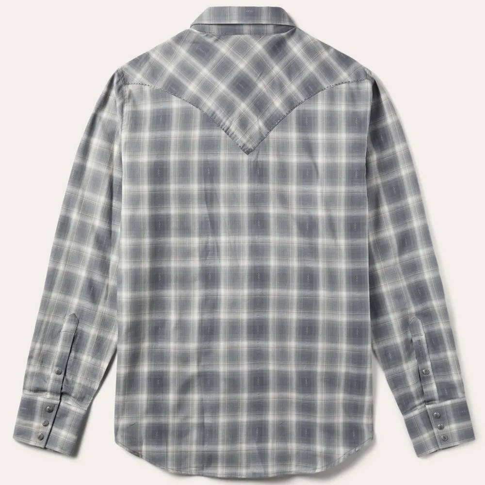 Stetson Dobby Twill Plaid Shirt Brown Discount