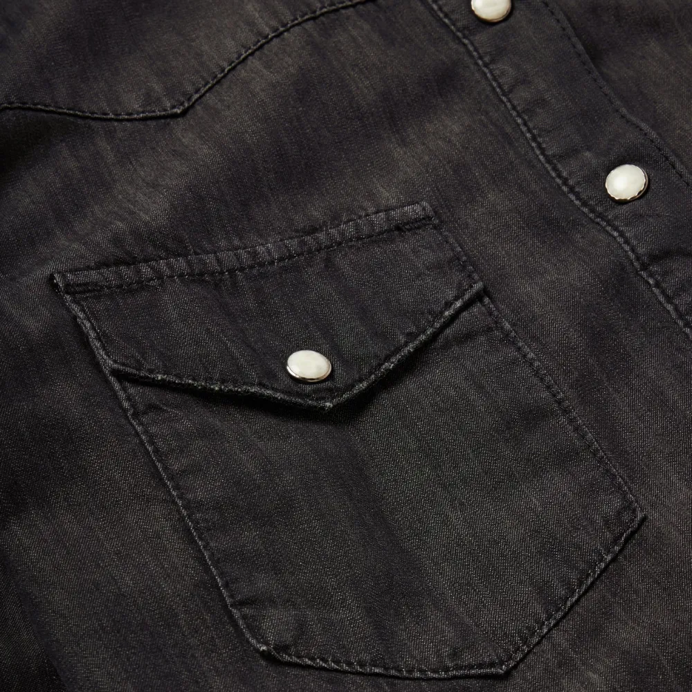 Stetson Embroidered Denim Shirt Black Best