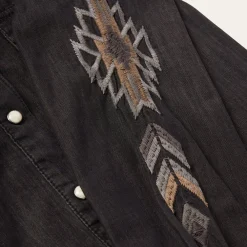 Stetson Embroidered Denim Shirt Black Best
