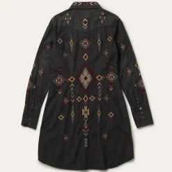 Stetson Embroidered Denim Shirt Dress Black Sale