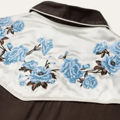 Stetson Embroidered Rayon Western Shirt Brown Discount
