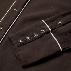 Stetson Embroidered Rayon Western Shirt Brown Discount