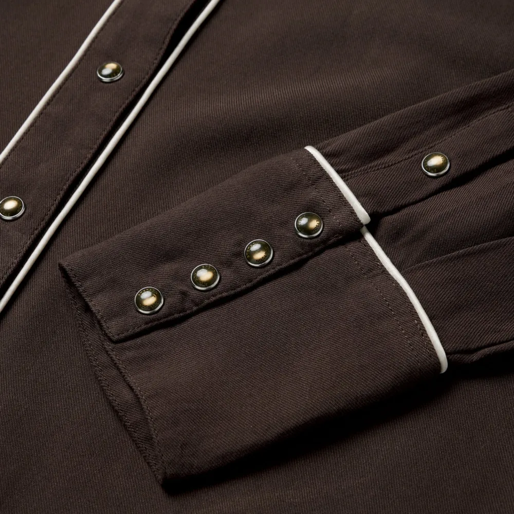 Stetson Embroidered Rayon Western Shirt Brown Outlet