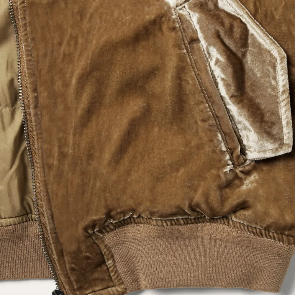 Stetson Embroidered Velvet Bomber Jacket Copper Outlet