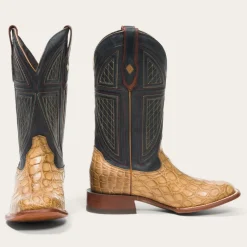 Stetson Flaxville Honey Alligator Vamp Blue 13"Shaft Tan New