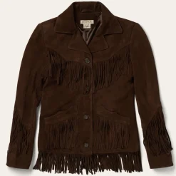 Stetson Fringe Suede Jacket Chocolate Clearance
