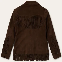 Stetson Fringe Suede Jacket Chocolate Clearance