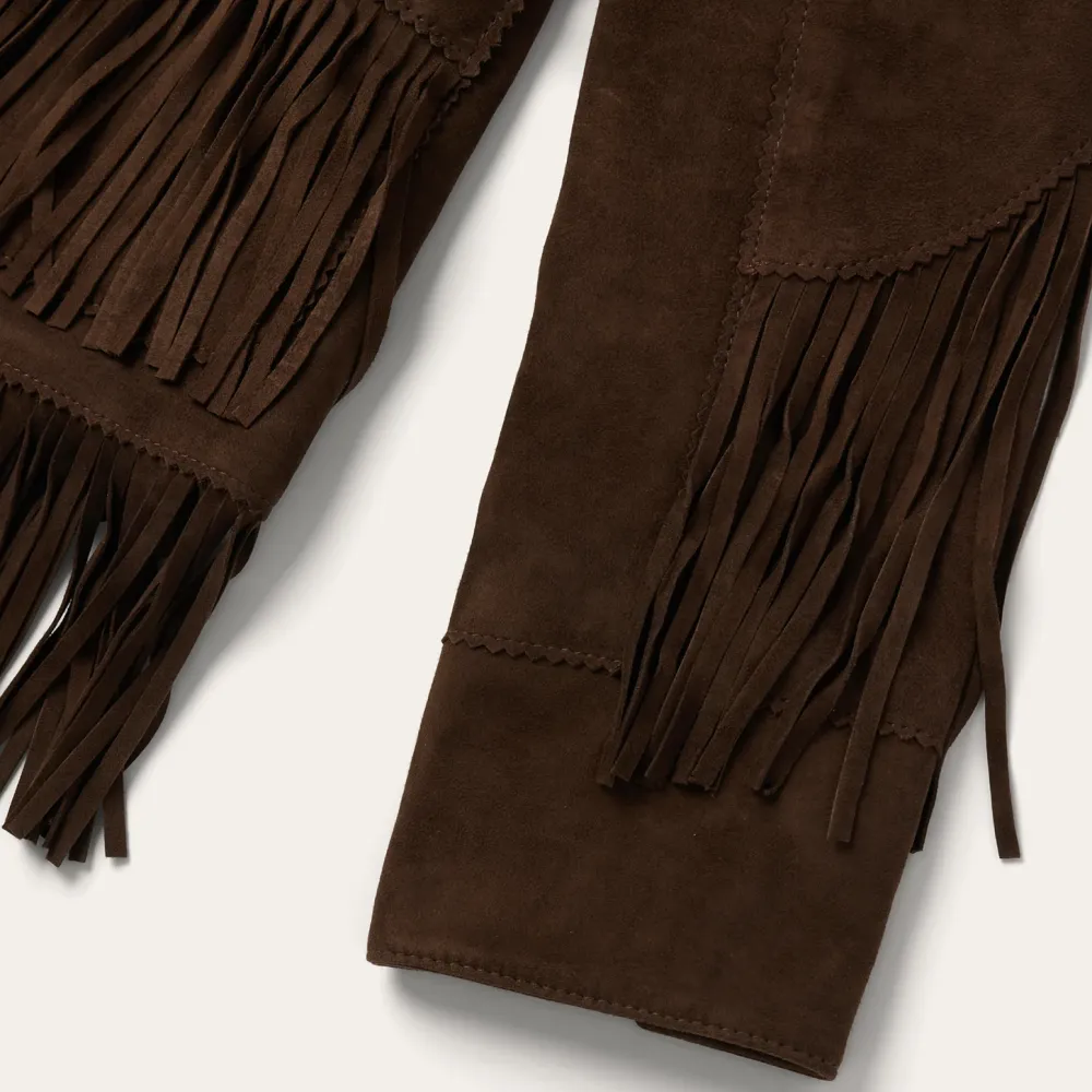 Stetson Fringe Suede Jacket Chocolate Clearance